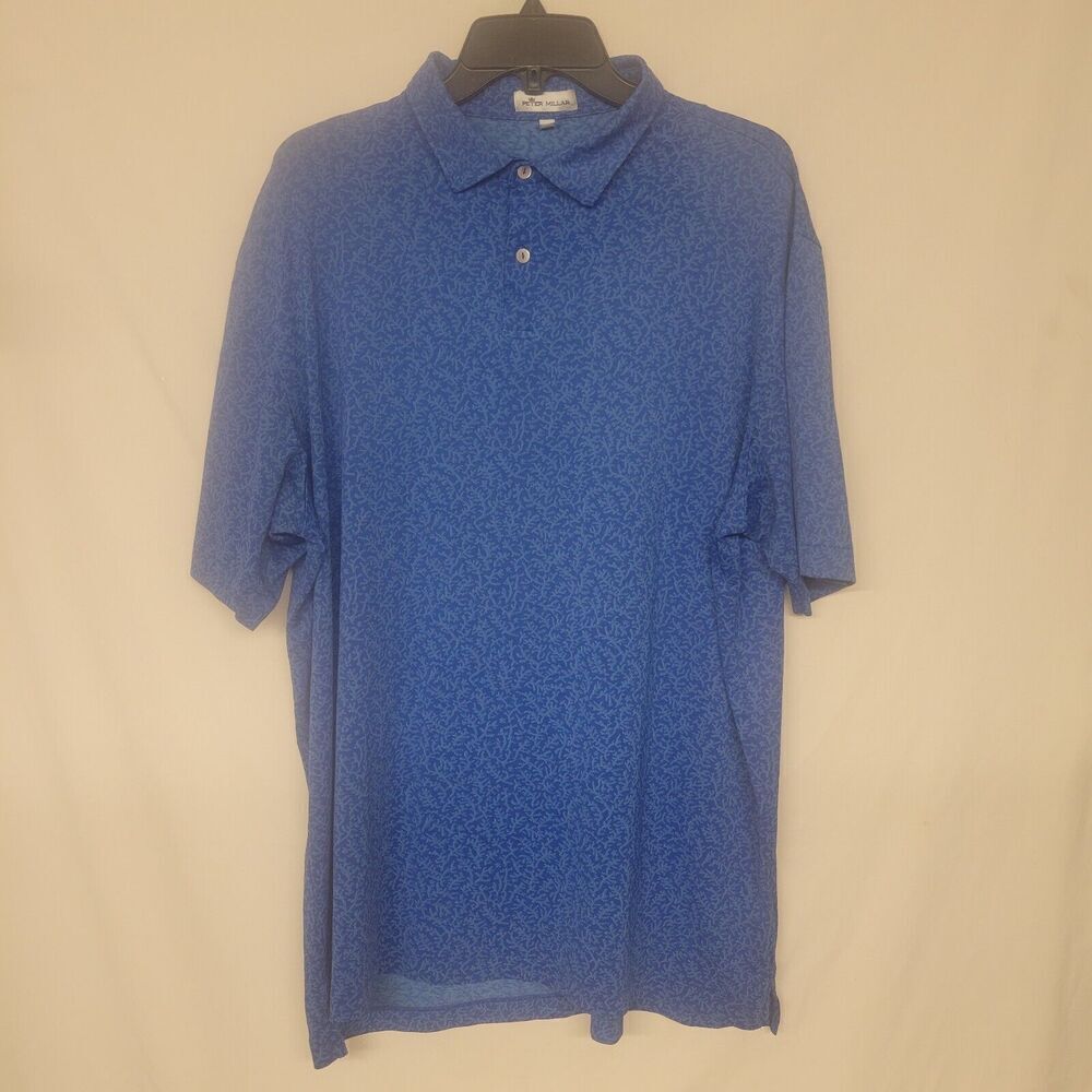 Peter Millar Size XL Summer Comfort Fish Performance Jersey Golf Polo
